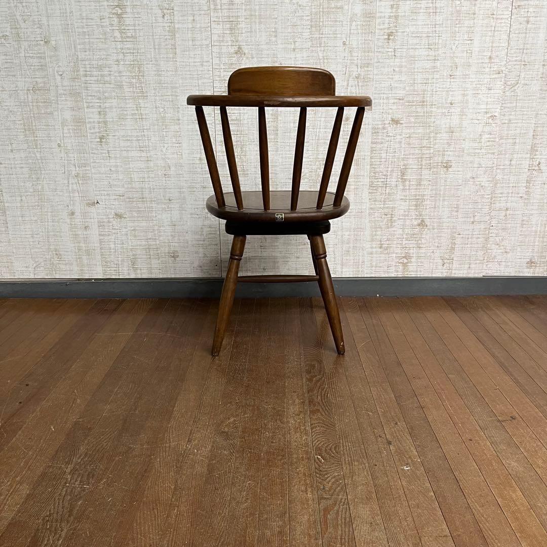 【アンティーク】ニチバン 回転椅子 ウィンザーチェア ダイニングチェア 古家具