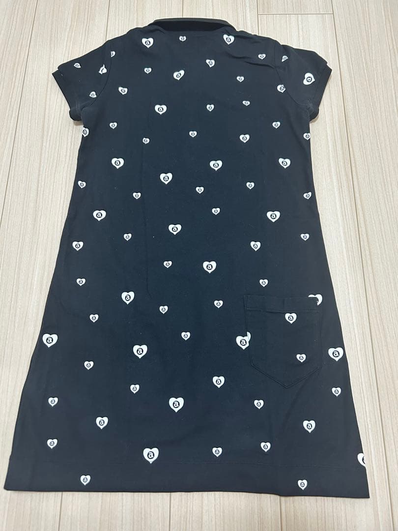 極美品 アルチビオ ゴルフウェア ワンピース ハート柄 ネイビー 38 Mサイズ