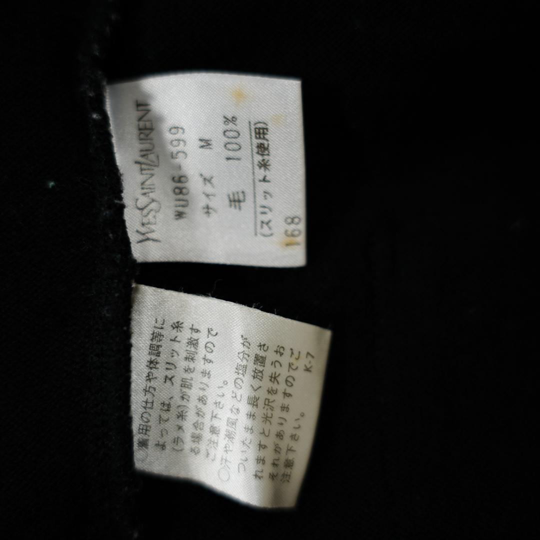 【美品】イヴサンローラン　金ボタンウールカーディガン　Mサイズ　ブラック