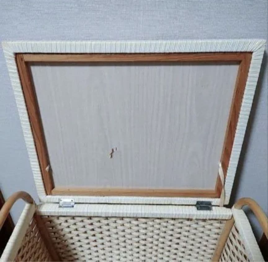 ハローキティ/サンリオ 収納ボックス 玩具箱 編みかご 昭和レトロ マット 2点