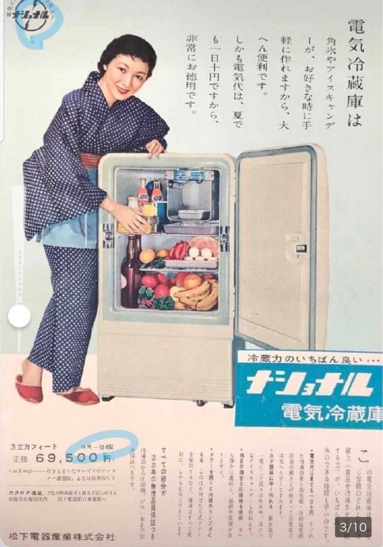 レア 可動品 National 冷蔵庫 昭和 レトロ ビンテージ アンティーク