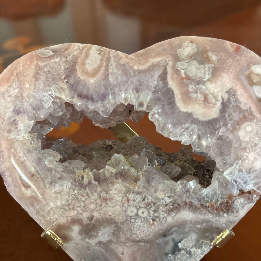 天然石♡ピンクアメジスト♡可愛いハート♡