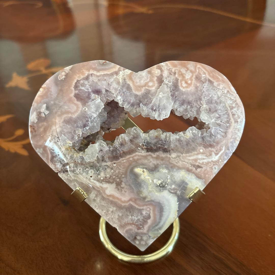 天然石♡ピンクアメジスト♡可愛いハート♡