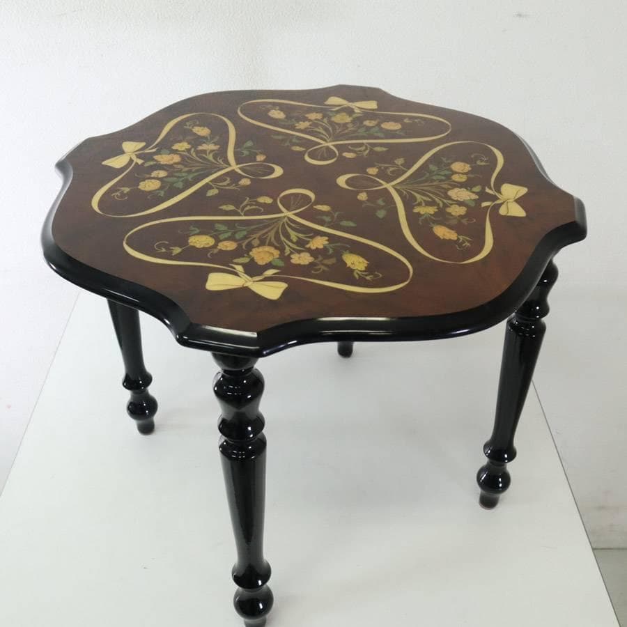 値下げイタリア製クラシカル家具 象嵌 サイドテーブル 花台 飾り台 高さ43cm