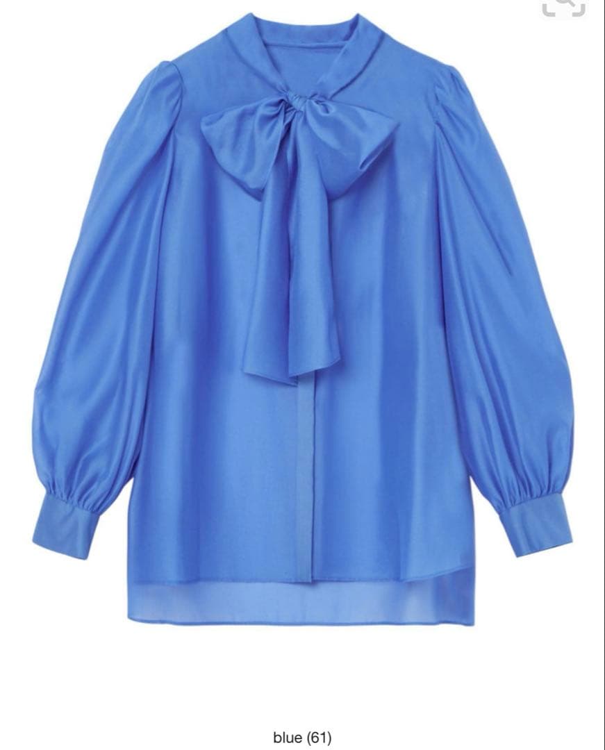 アナイ　シアーオーガンジーボウタイブラウス　ブルー 38 完売色　定価29700