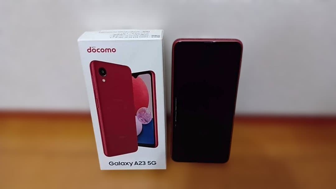 【中古・送料無料】Galaxy A23 5G 赤 64GB docomo