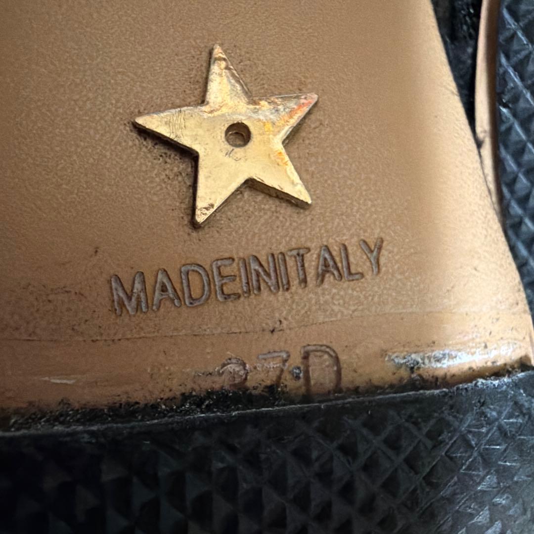 美品✨Christian Dior 黒ポインテッドトゥミュール 37レース