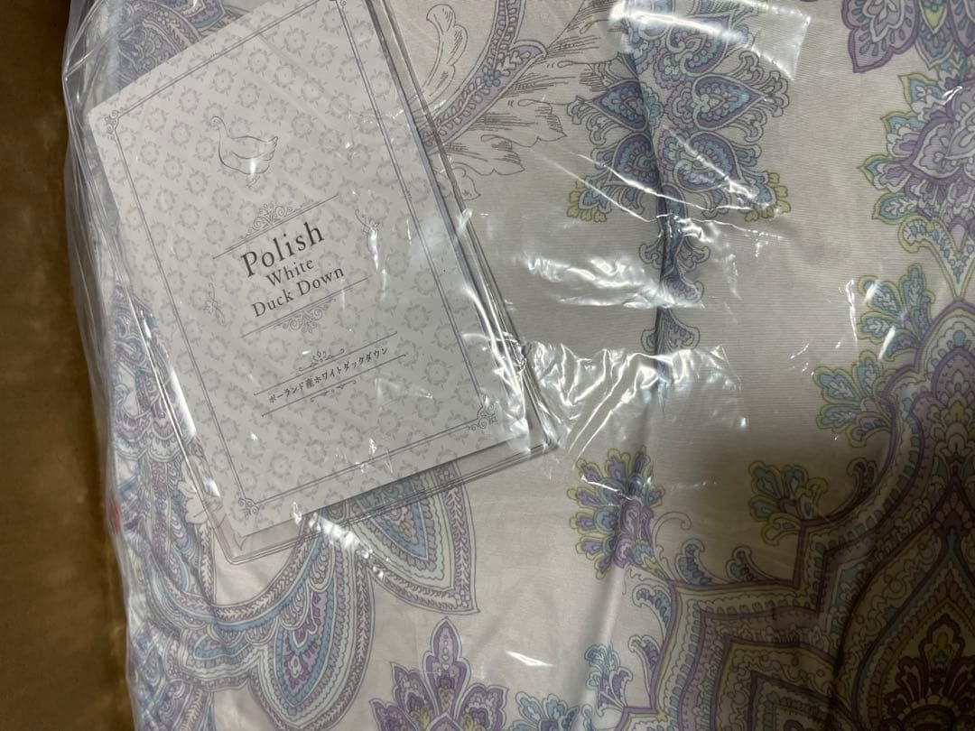 【新品】 西川　ポーランド産羽毛使用　　タオル地ダウンケット 羽毛布団