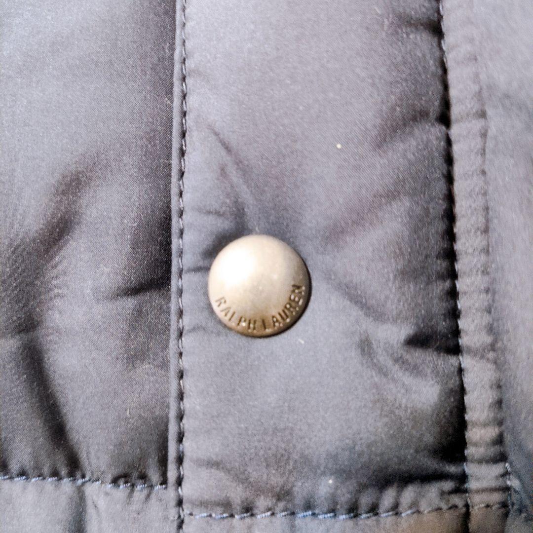 ポロバイラルフローレン ダウンジャケット 紺 刺繍ロゴ メンズＭ相当