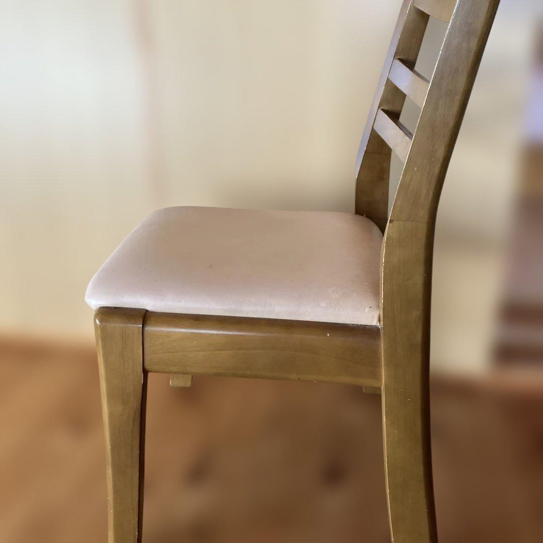 木製ダイニングチェア ベージュ(2脚組)