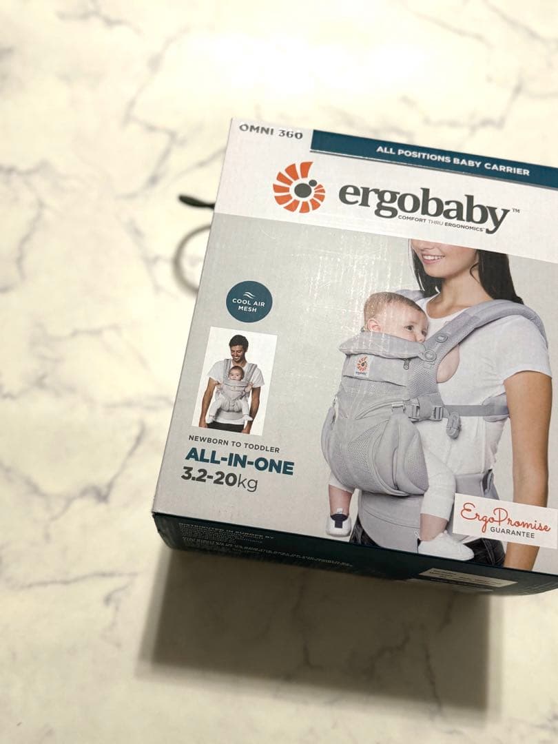 【ほぼ未使用品】エルゴベビー オムニ 360 クールエア メッシュ パールグレー