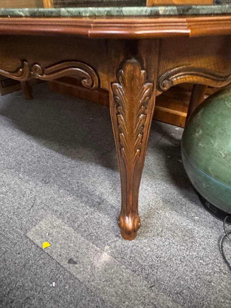 イタリア家具　猫足　センターテーブル　ローテーブル　大理石