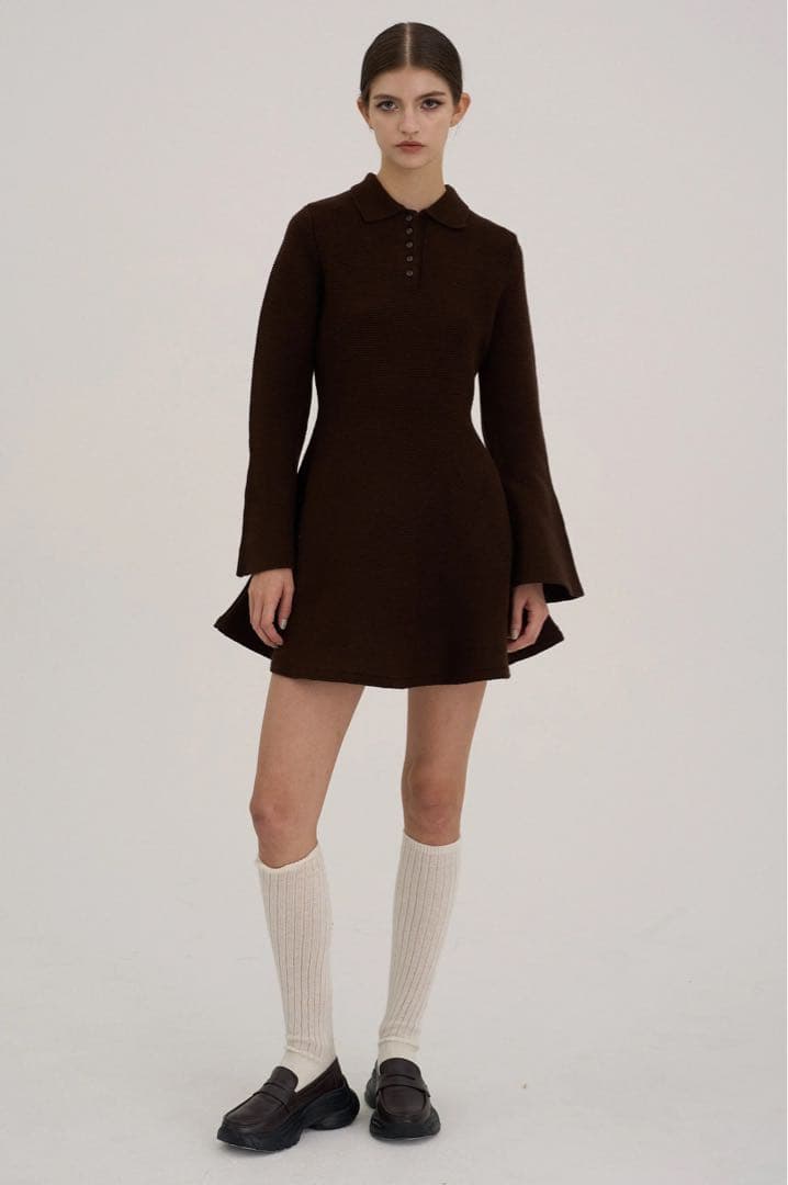 【新品】 THE TOE Reims Flare Onepiece ブラウン