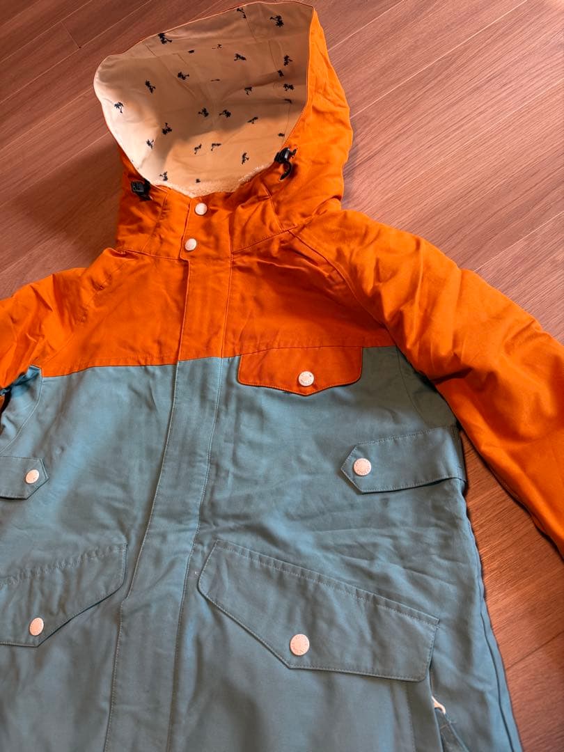 スノーボードジャケット オレンジ 水色