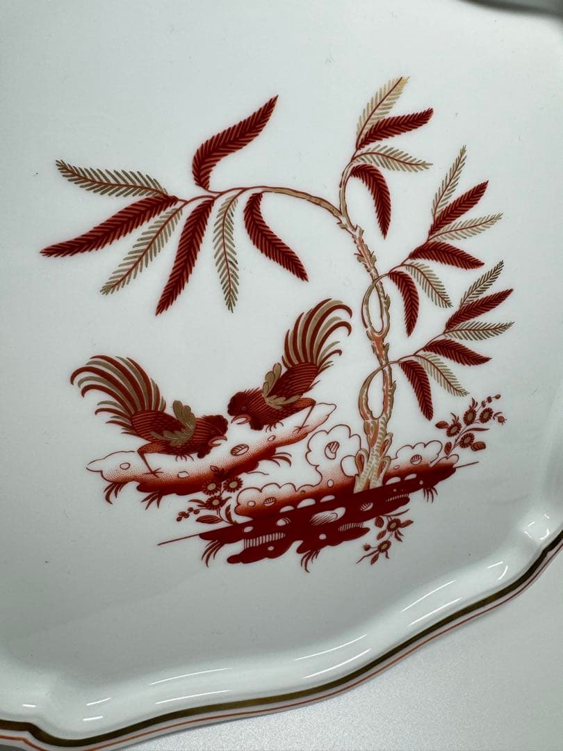 高級・Richard Ginori レッドコック スクエアプレート 角皿21cm