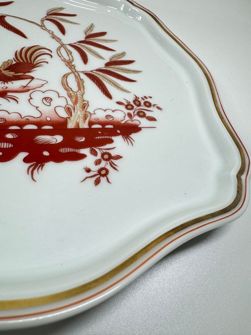 高級・Richard Ginori レッドコック スクエアプレート 角皿21cm