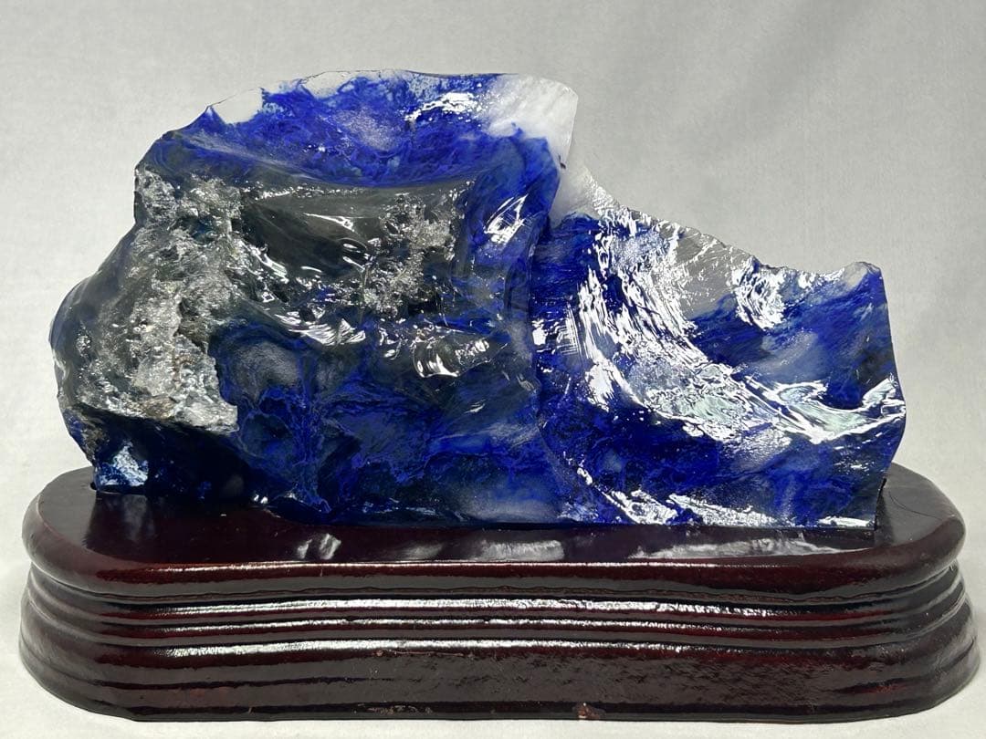 まさ様　マーブル模様が綺麗な「清流の石」ブルーオブシディアン　ポジティブ