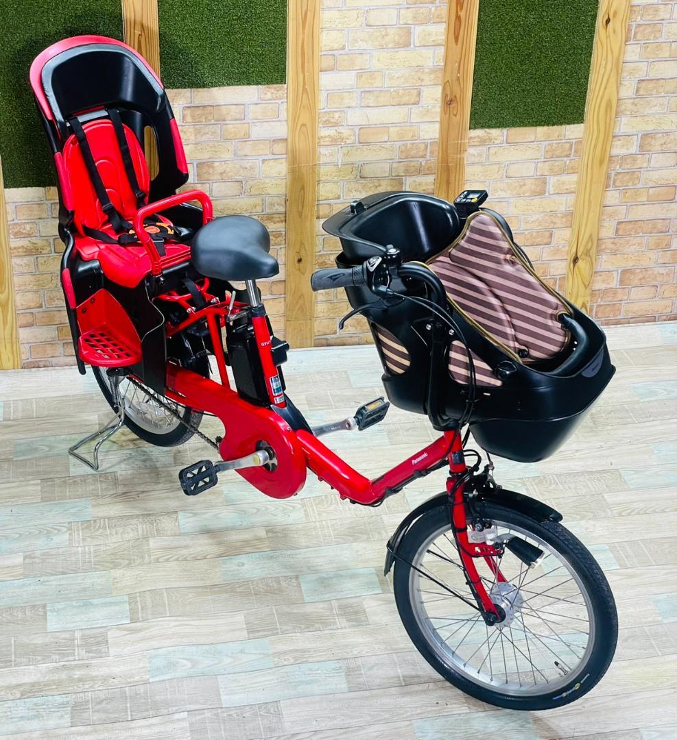 特価 レッド系 パナソニック 子供乗せ電動アシスト自転車 H3342