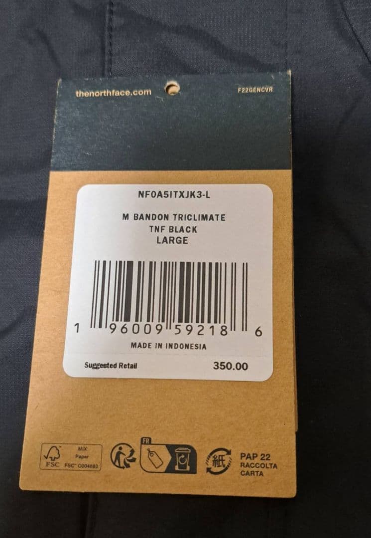 最終　ほぼ新品　ノースフェイス　アウターLサイズ　定価350ドル約55000円