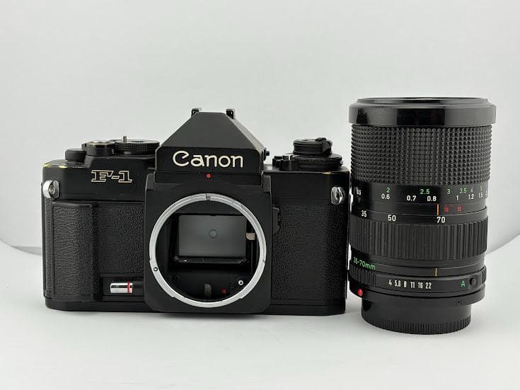★美品★キヤノンNEW F-1 アイレベル＋レンズ★シャッター全速、露出計OK★