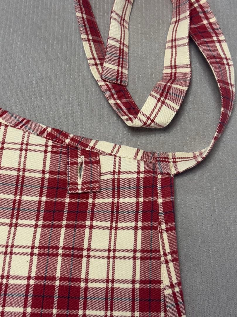 RalphLauren 赤と白のチェック柄エプロン