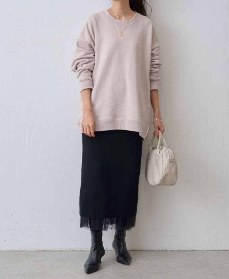 ビアズリー　サイドジップ裏起毛プルオーバー