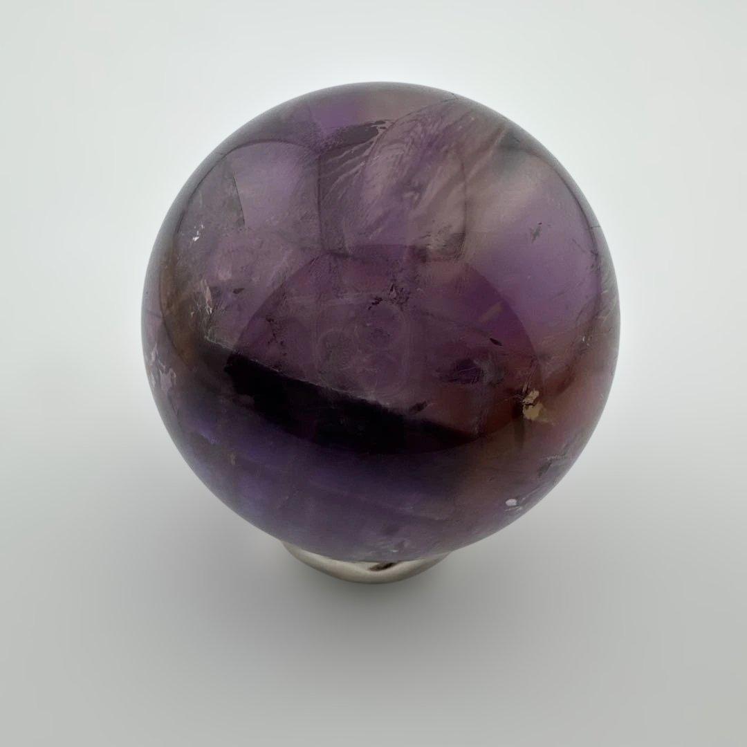 M-6天然アメトリン丸玉　トラピチェアメジストスフィア　虹入り天然石　クリスタル