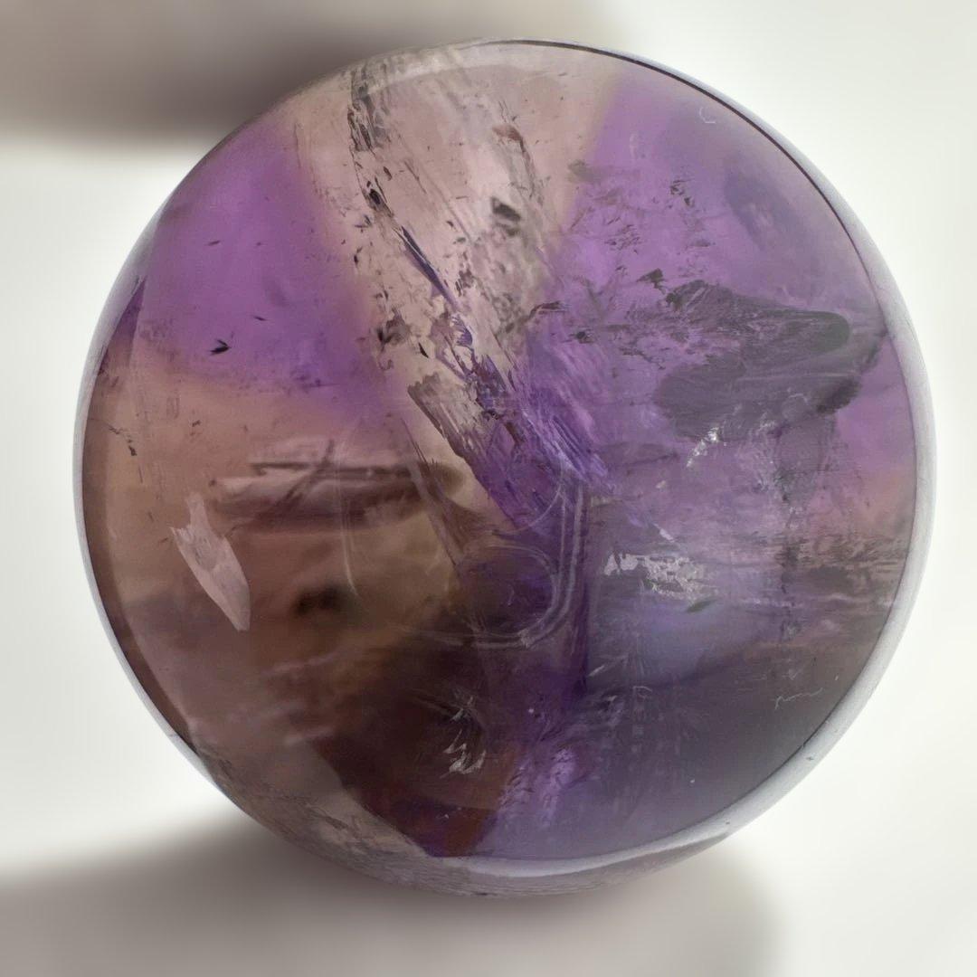 M-6天然アメトリン丸玉　トラピチェアメジストスフィア　虹入り天然石　クリスタル