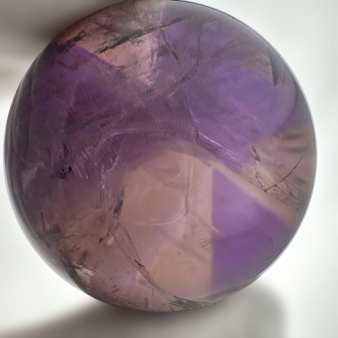M-6天然アメトリン丸玉　トラピチェアメジストスフィア　虹入り天然石　クリスタル