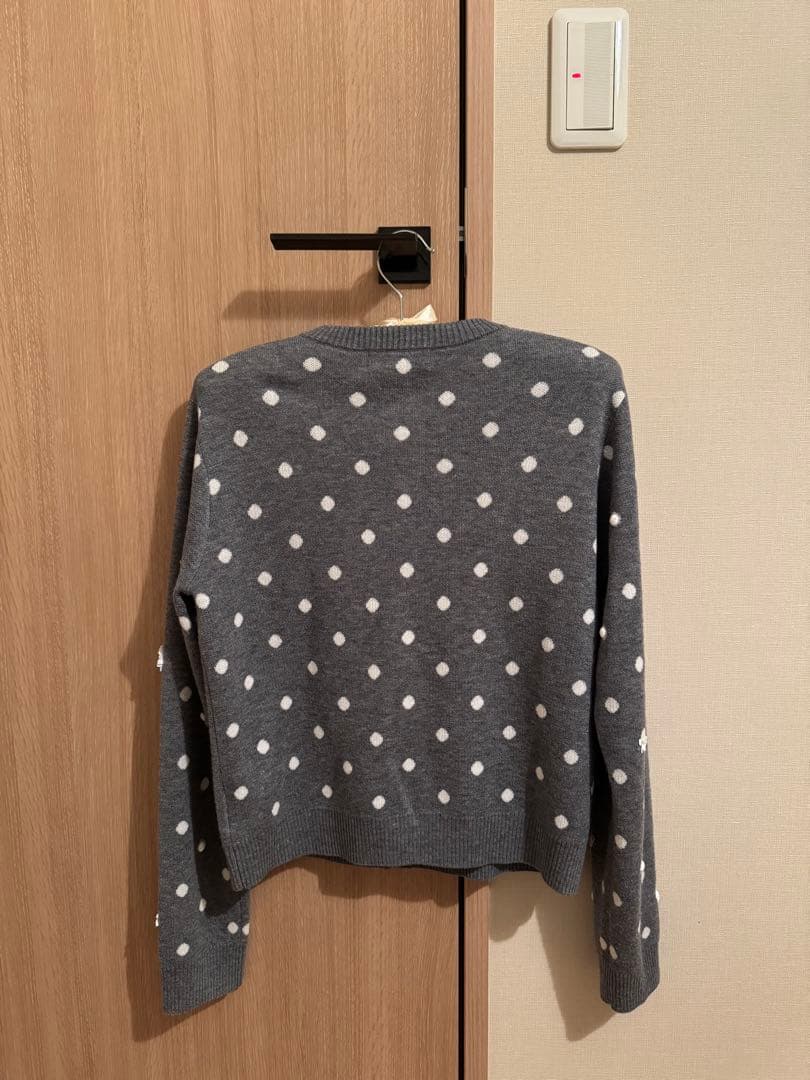 trefle+1 トレフルプラスワン　ドットスパンコールカーディガン　グレー