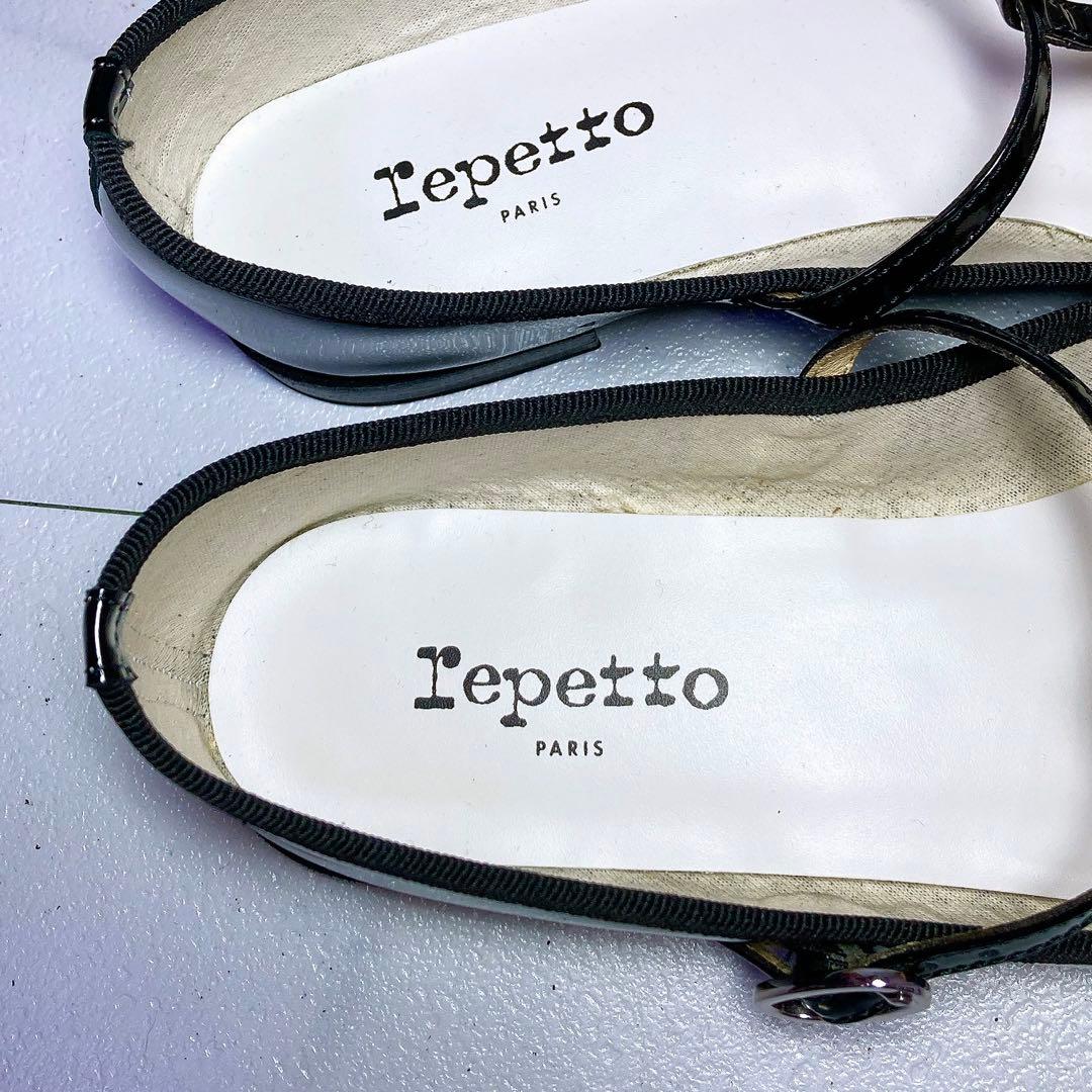 極美品 Repetto レペット Tストラップシューズ バレエシューズ 黒 25