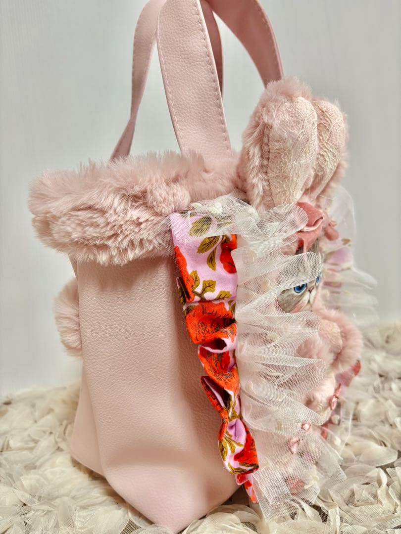 コヤンイサムチョン　フェイクレザーライトピンクトートバッグ