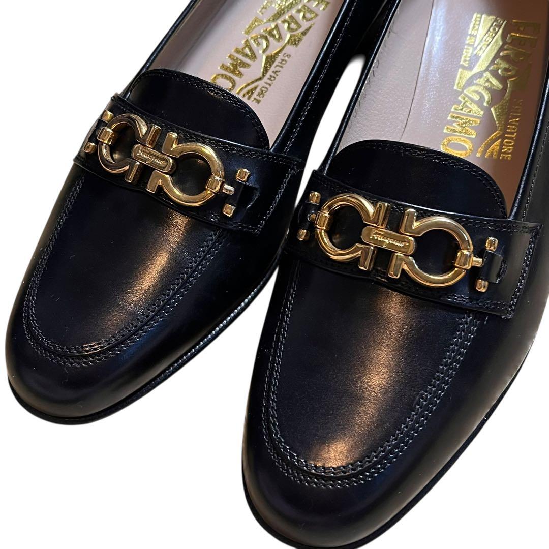 極美品　フェラガモ　ガンチーニ　ローファー　パンプス　23cm