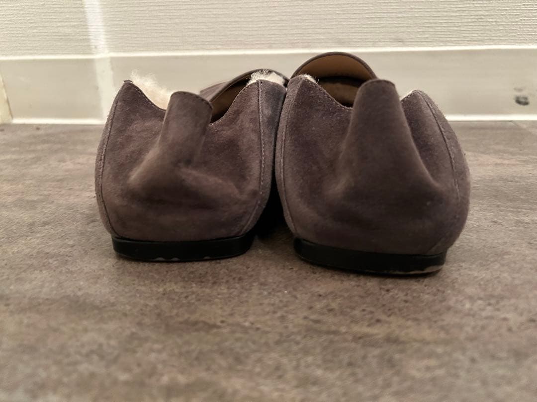 sergio rossi グレー フラットスリッパ　2wayムートン　バブーシュ