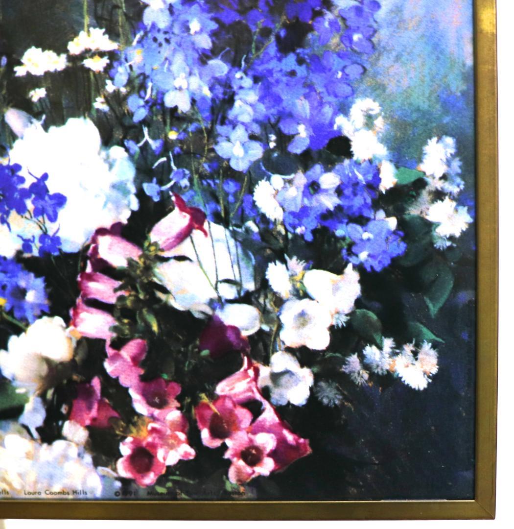 ローラ・クームス・ヒルズ ヴィンテージ ステンドグラス 花束 パステル画 絵画