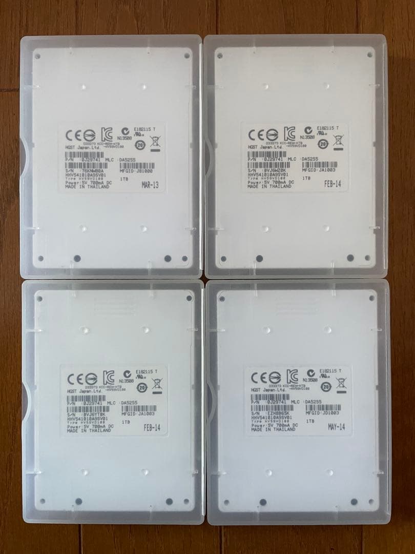 エ*ツ様 日立（HGST） iVDR-S カセットHDD 1TB　4台セット