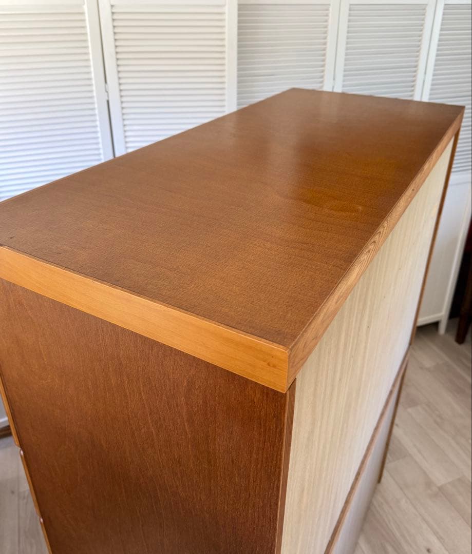 木製ハイチェスト 木目調 7段 引き出し ブラウン