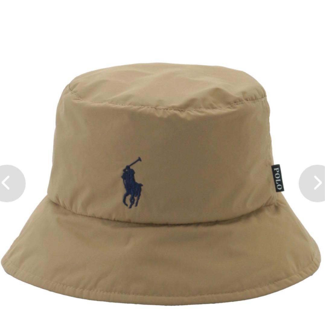 新品◎ポケッタブル レインハット”POLO BEAR”ベージュ