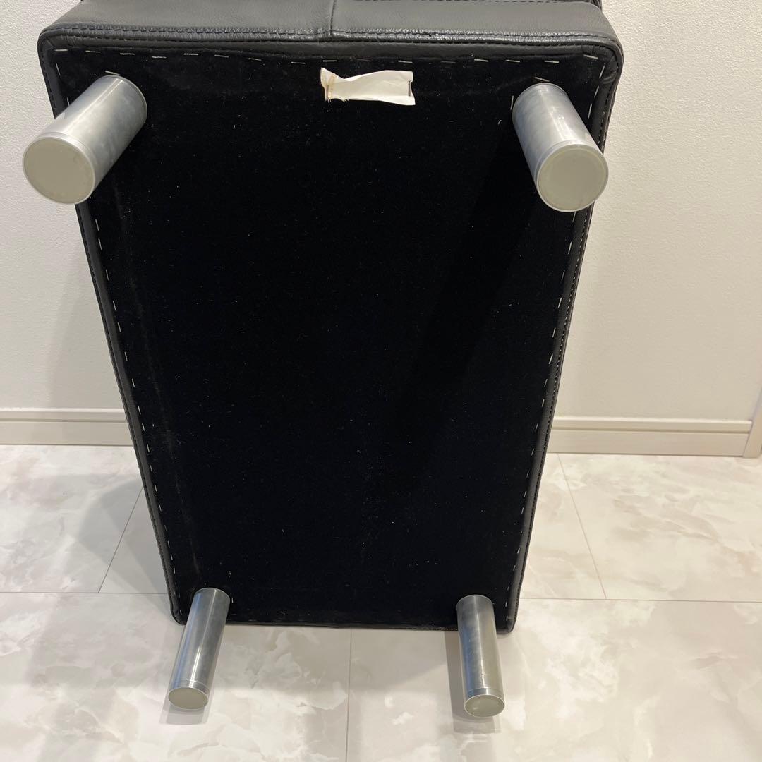 無印良品　オットマン　ブラックレザー