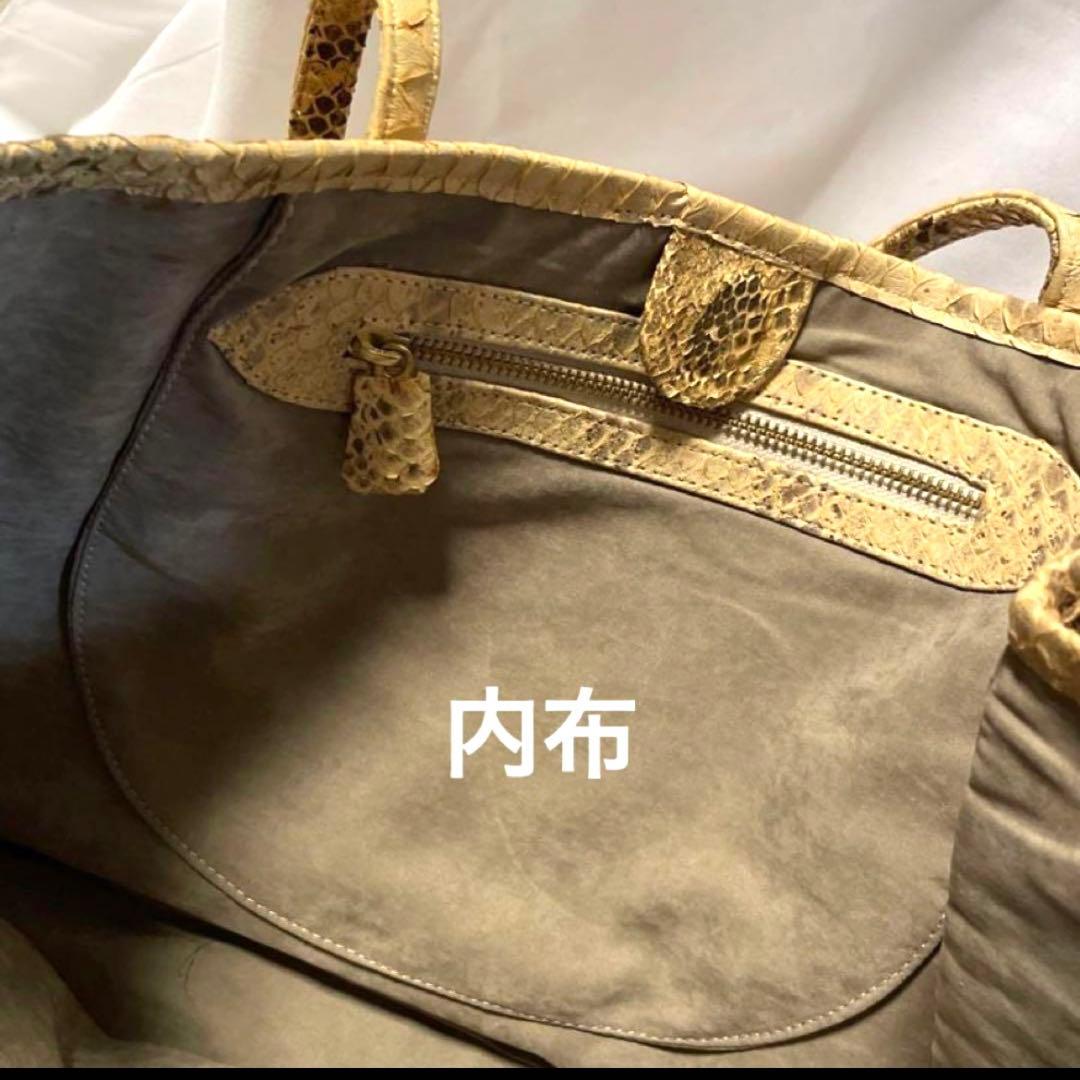 パイソン　ヘビ革　世界最大アナコンダ　ショルダー　トートバッグ　レア　希少品