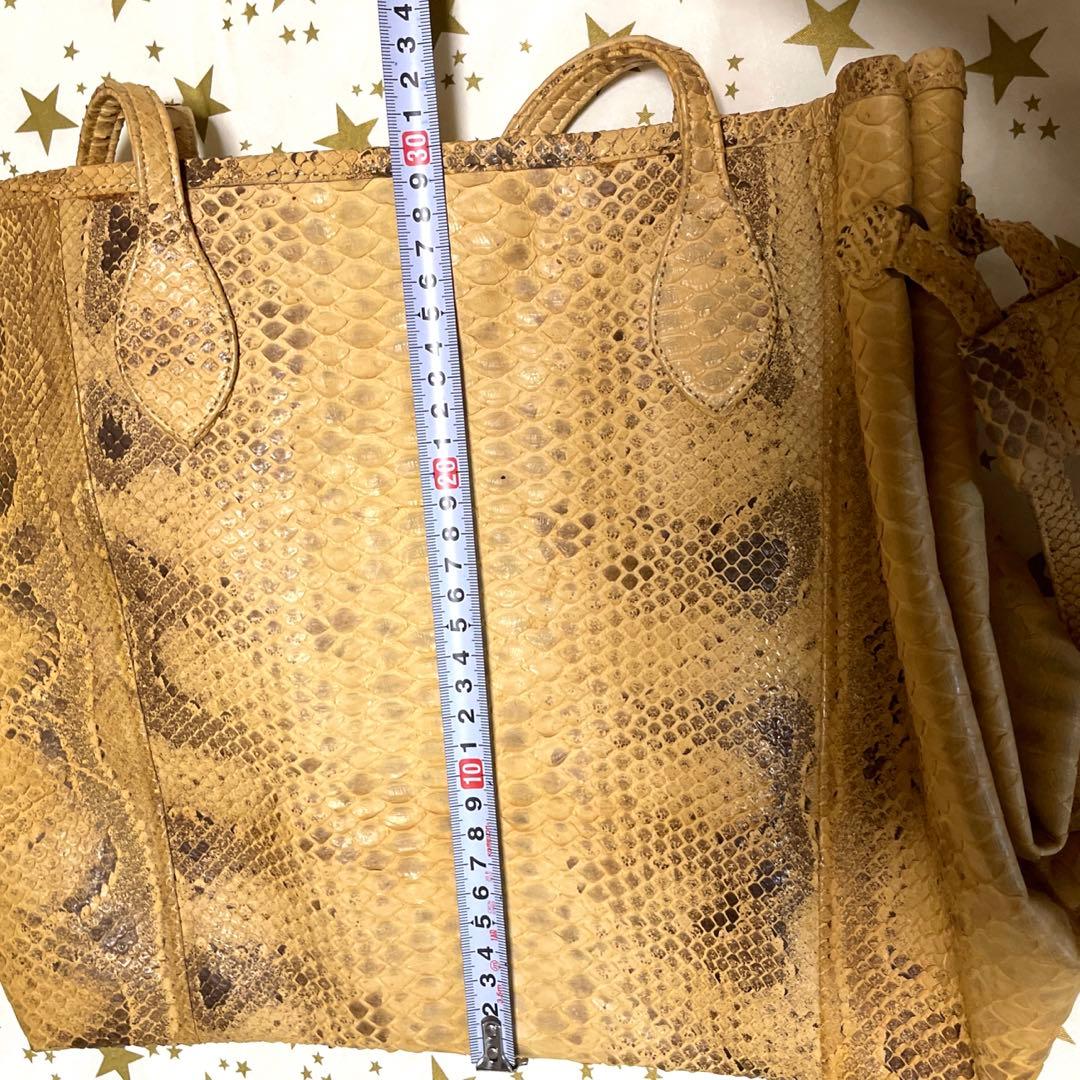 パイソン　ヘビ革　世界最大アナコンダ　ショルダー　トートバッグ　レア　希少品