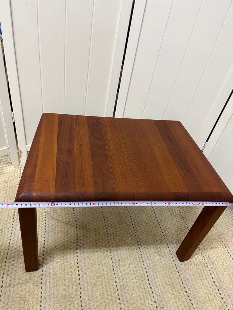 送料込み！　チーク無垢　サイドテーブル　ローテーブル　花代　北欧　ビンテージ