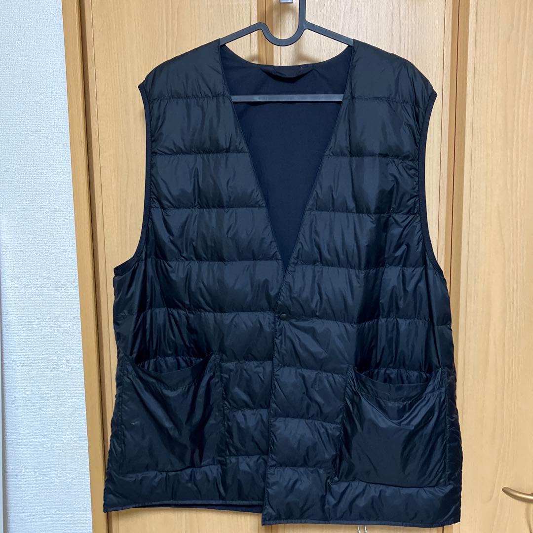 MUJI labo 撥水ポケッタブルリバーシブルダウンベスト L-XL ブラック