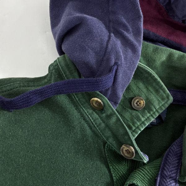 90 00s ポロラルフローレン フード付 ラガーシャツ L 緑 長袖ポロシャツ