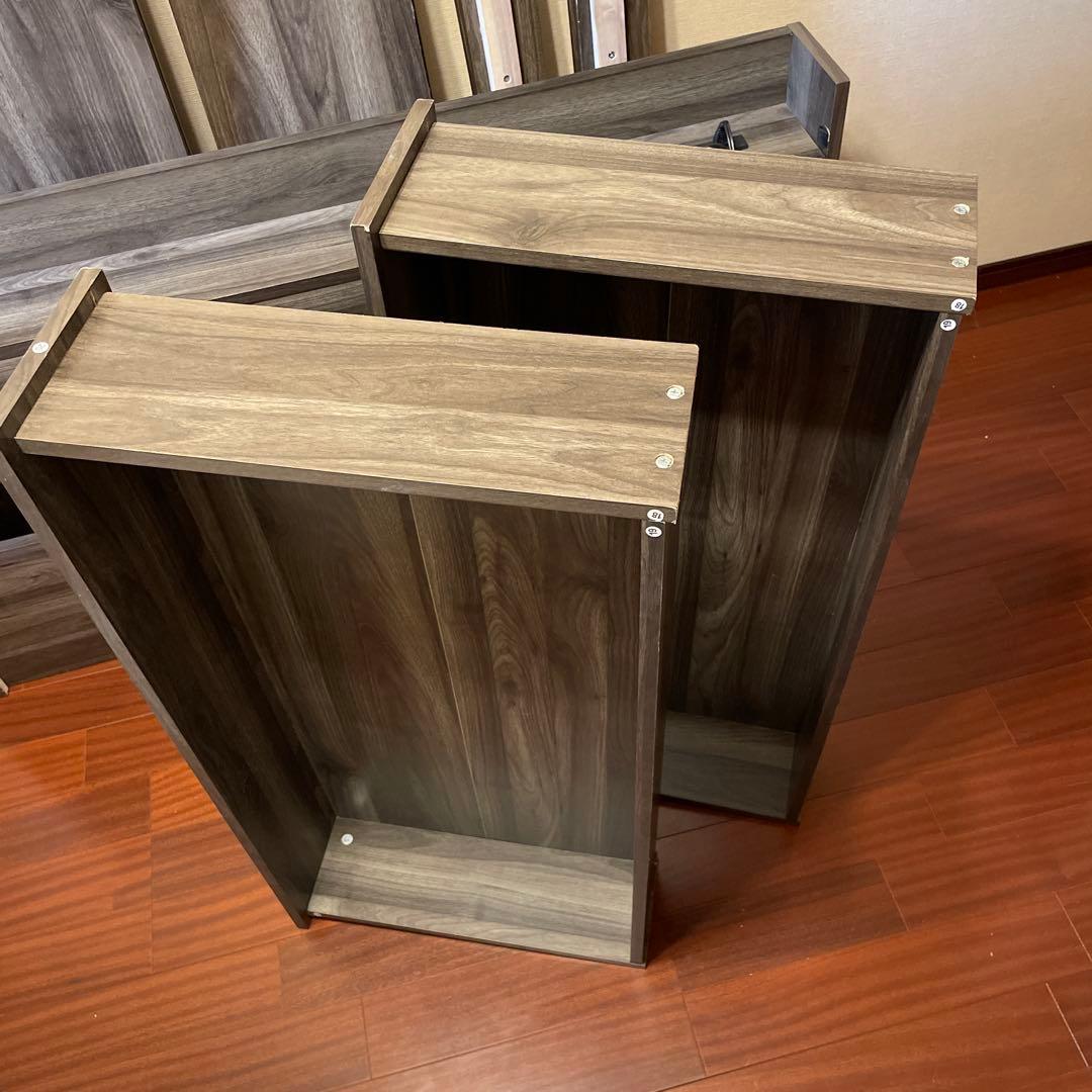 【引き取り限定】ダブルベッドフレーム ダークグレー　引出し収納　コンセント付き