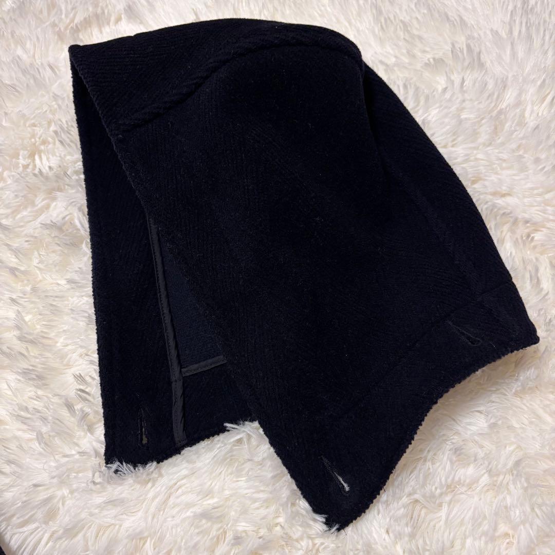 ✨希少✨モンゴメリー　ダッフルコート　ヘリンボーン　フード 着脱可　ネイビー