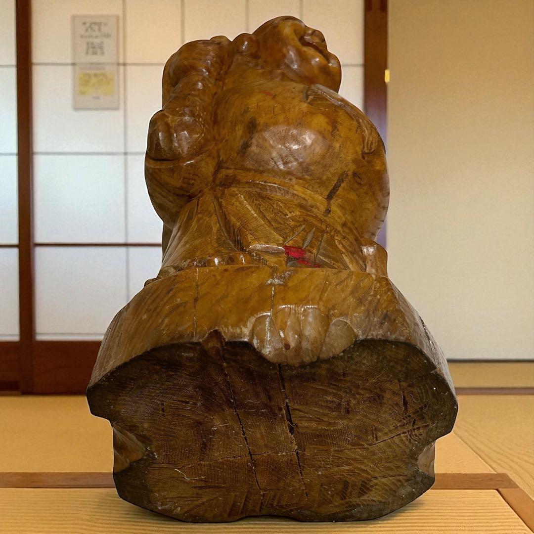 一点もの 特大 七福神 布袋 笑顔 置物 無垢 縁起物 大黒天 約60cm