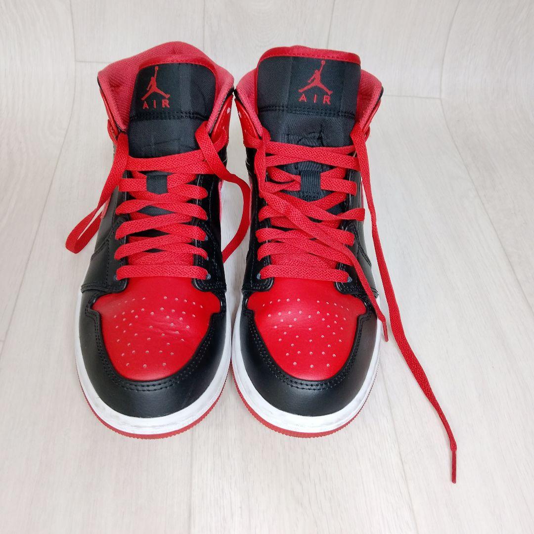 g*n様 ​ナイキ エアジョーダン1 ミッド ブレッド トゥ 26.5cm 赤