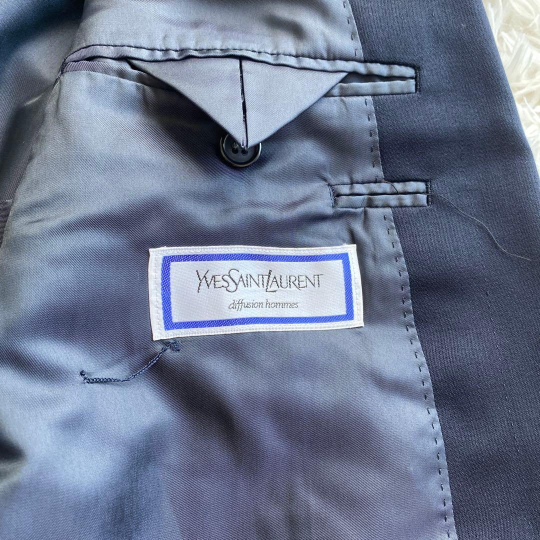 イヴサンローラン　ダブル　セットアップ　スーツ　ネイビー　ジャケット　パンツ