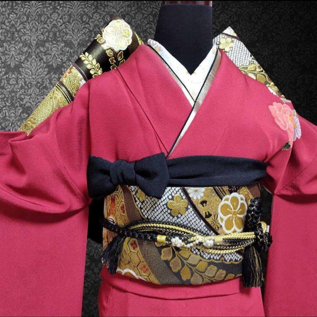 最終価格☆振袖フルセット(7点)・成人式・古典柄・金彩加工・やまと誂製・胴裏正絹
